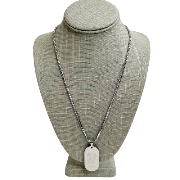 New FaithHeart Gemini Zodiac Dog Tag Rolo Chain Necklace - Picture 2 of 8